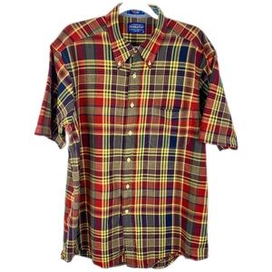 Pendleton Madras Plaid Button Up Short Sleeve